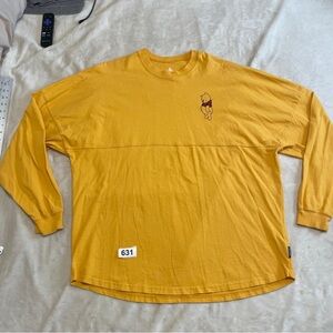Disney Men's Mustard Yellow Long-Sleeve Tee with Winnie the Pooh Chest Graphic